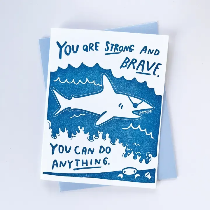 Shark with An Eyepatch Letterpress Card