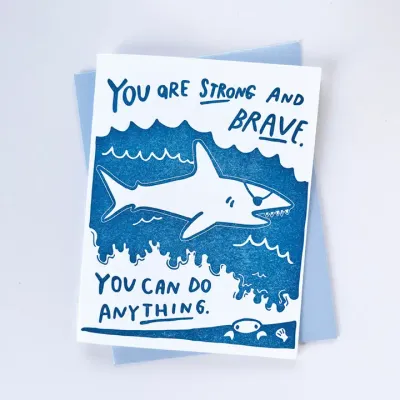 Shark with An Eyepatch Letterpress Card