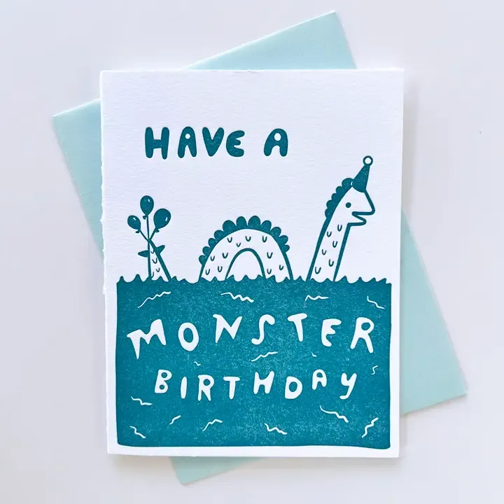 Monster Birthday Letterpress Card
