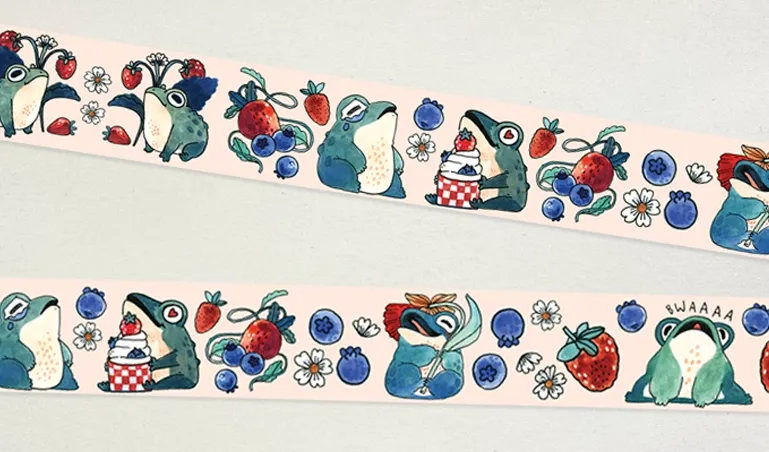 Frogs and Berries Washi Tape