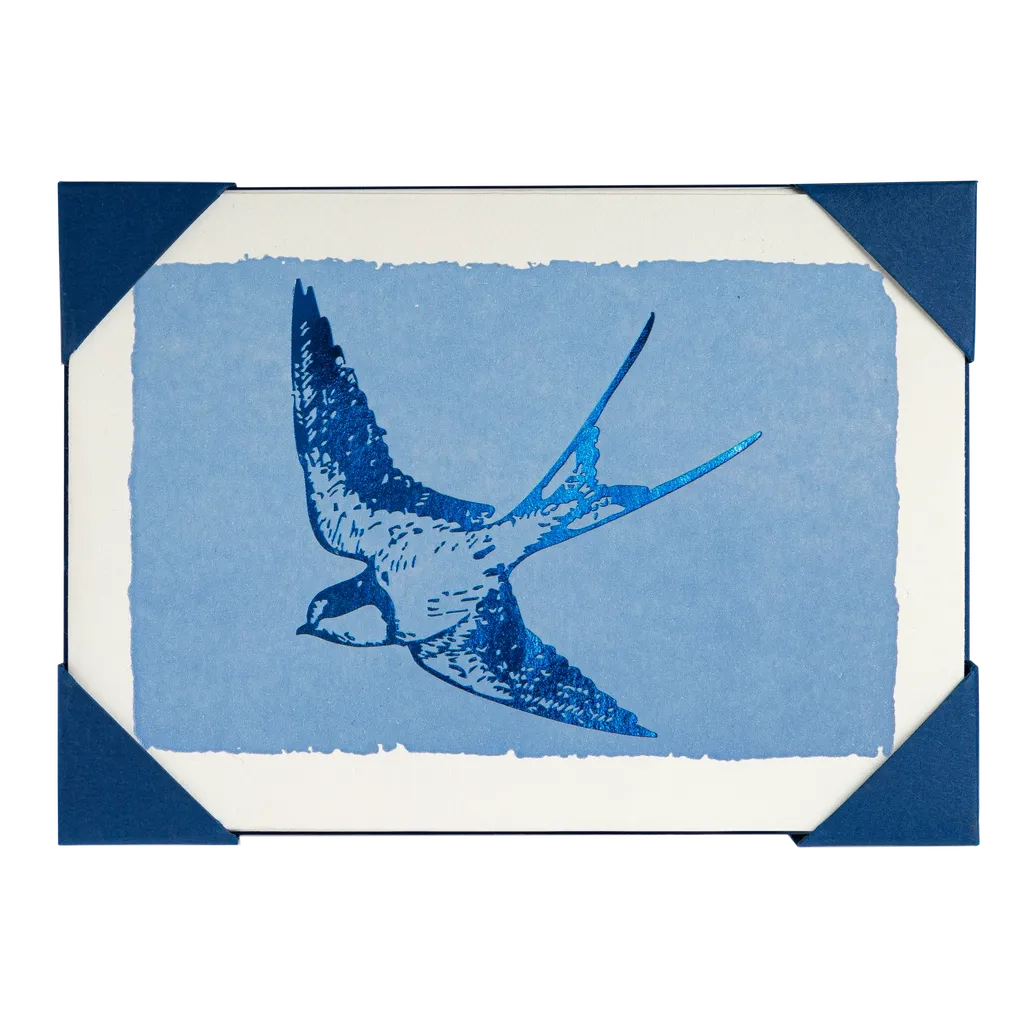 Blue Foil Swallow Notelets (box of 5)