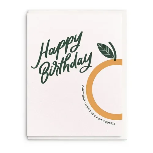 Happy Birthday Squeeze Letterpress Card