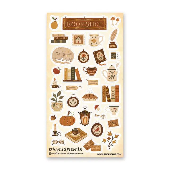 Cozy Corner Bookshop Sticker Sheet