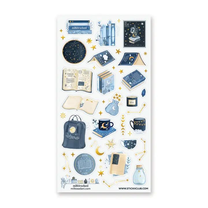 Moonlit Bookish Nights Sticker Sheet