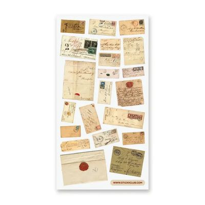 Antique Letters Sticker Sheet