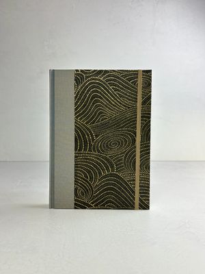 Graystorm Studio A5 Hardcover Notebook - Blue Gold Japanese book cloth &amp; Gold on Bronze Chiyogami Decorative Paper