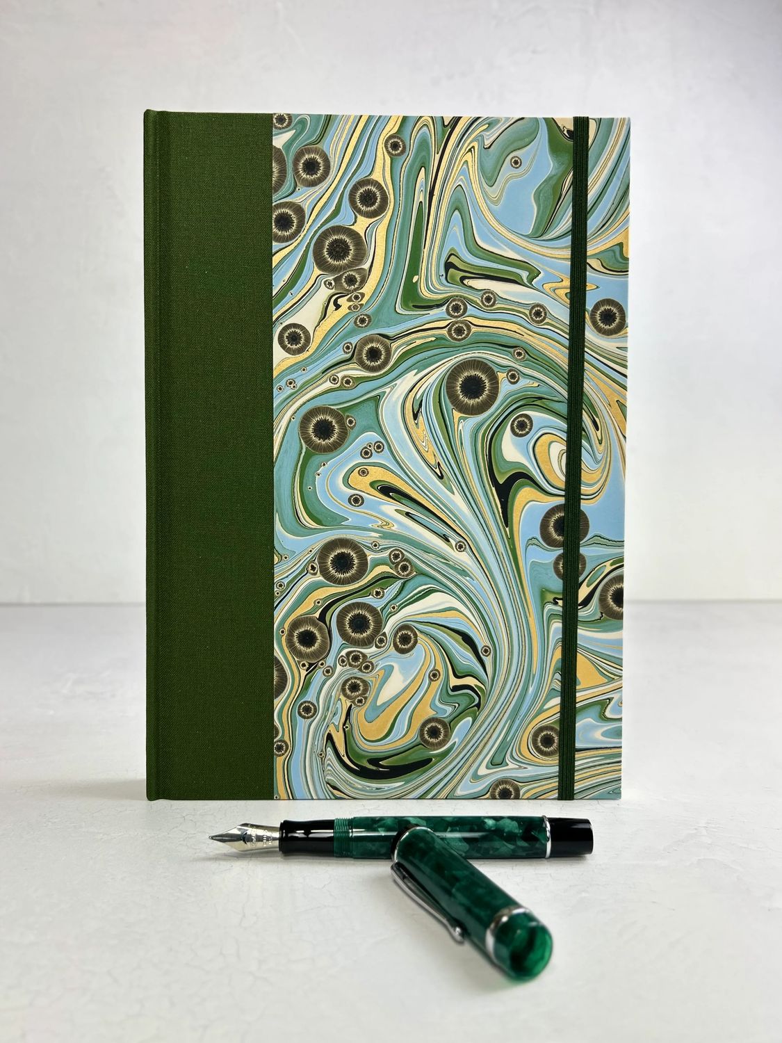 Graystorm Studio B5 Hardcover Notebook - Renato Crepaldi Hand Marbled Decorative Blank