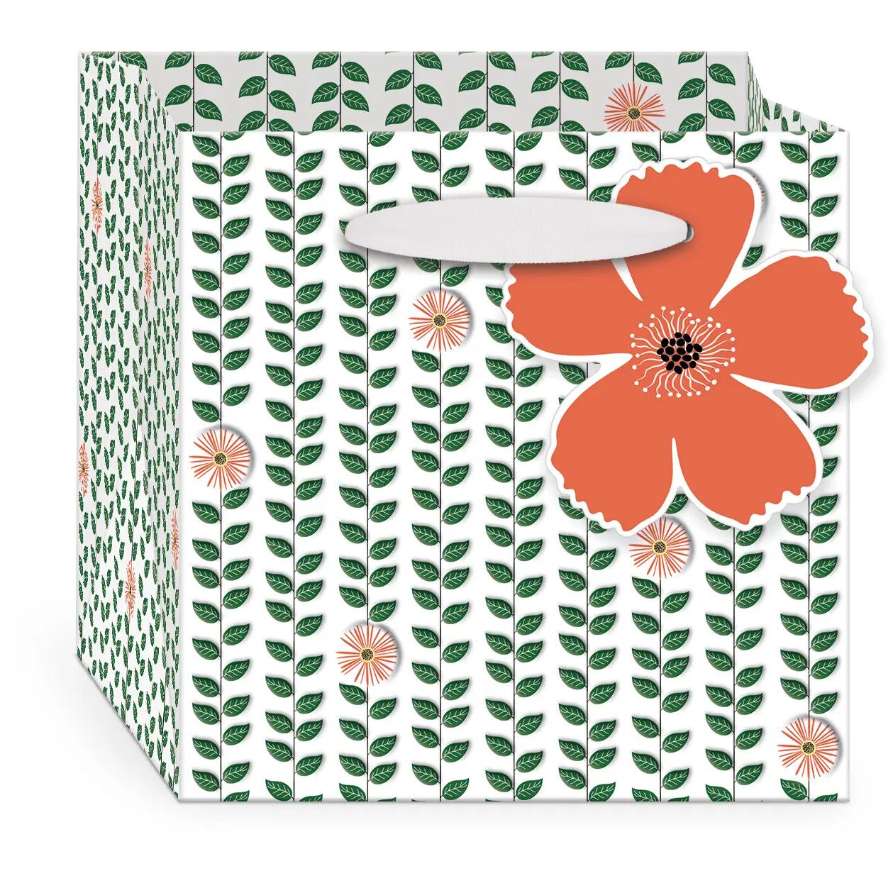 Green Garden Vines Square Gift Bag - Small