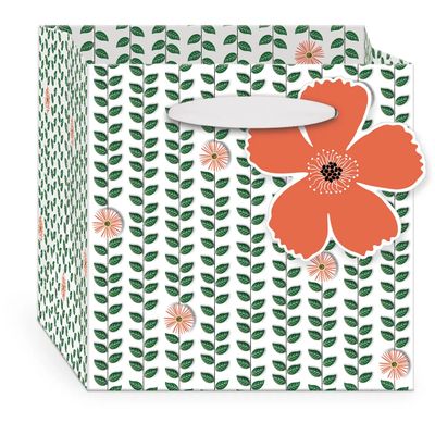 Green Garden Vines Square Gift Bag - Small