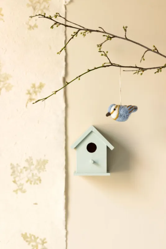 Blue Felt Spinus Bird