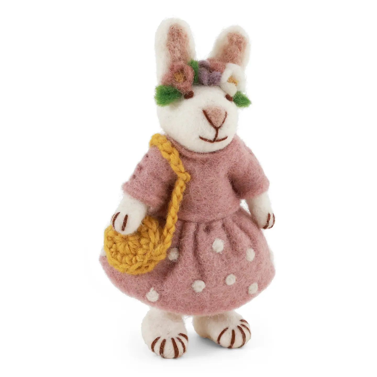 Felt Bunny with Flower Hair Band
