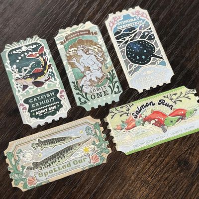Gold Foil Fresh Water Stamp Washi Tape