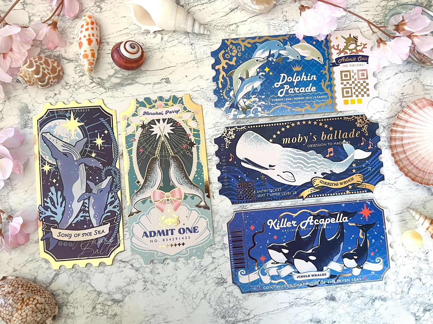 Gold Foil Humpback Whale Postcard