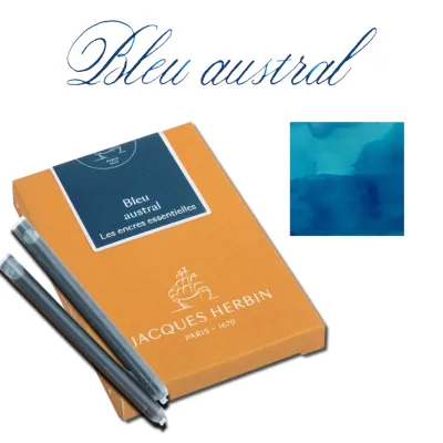 J. Herbin Essentials Ink Cartridges - Bleu Austral