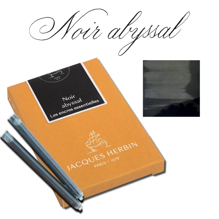 J. Herbin Essentials Ink Cartridges - Noir Abyssal