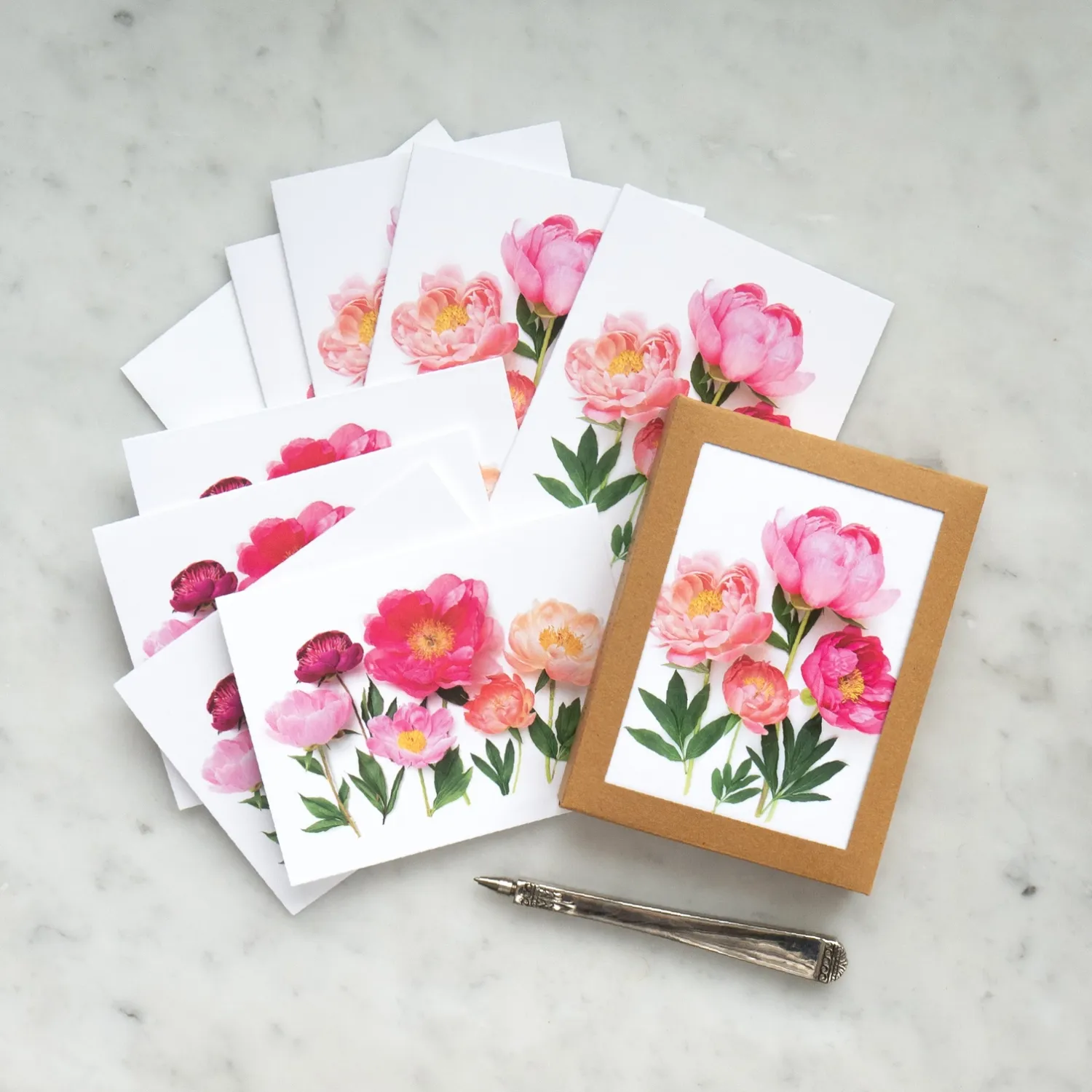 Peony Flower Cards (pack of 8)