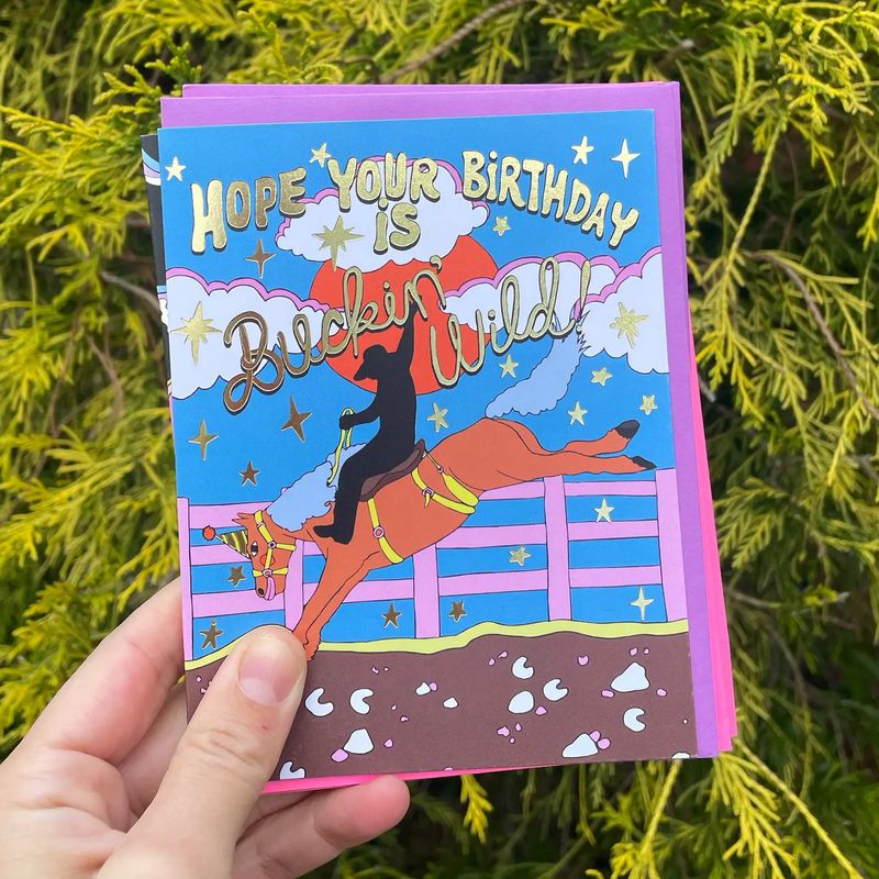 Buckin' Wild Birthday Card