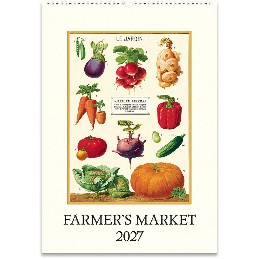 Cavallini Farmer's Market 2027 Wall Calendar