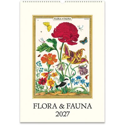 Cavallini Flora &amp; Fauna 2027 Wall Calendar