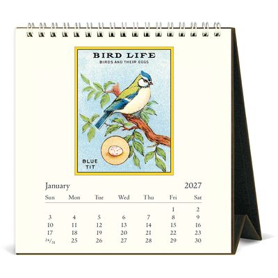 Cavallini Papers &amp; Co. Vintage Birds 2027 Desk Calendar