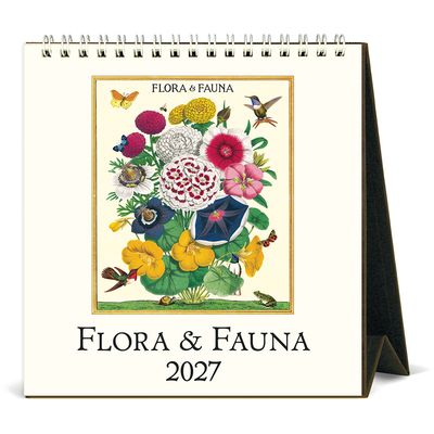 Cavallini Flora &amp; Fauna 2027 Desk Calendar
