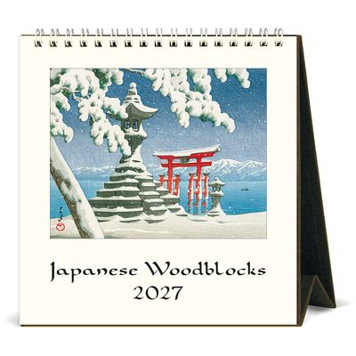 Cavallini Japanese Woodblocks 2027 Desk Calendar