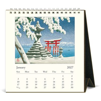 Cavallini Papers &amp; Co. Japanese Woodblocks 2027 Desk Calendar