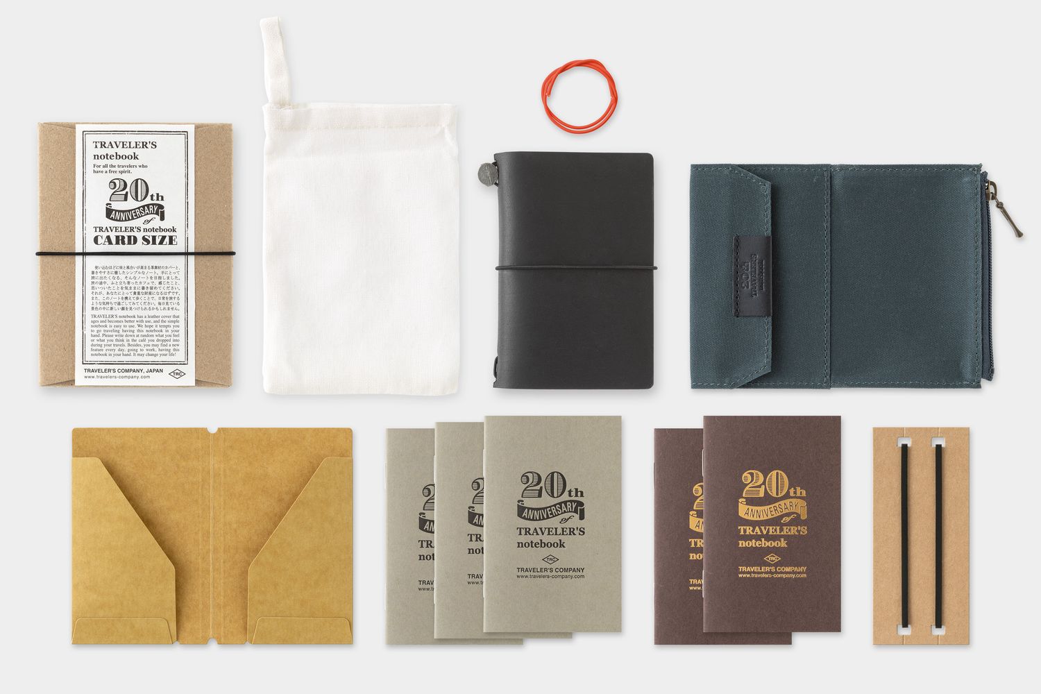 TRAVELER'S Notebook Card Size Set — Black | 20th Anniversary