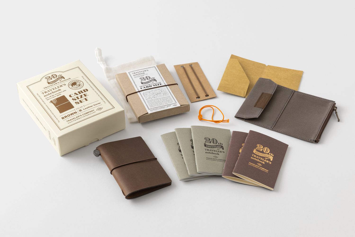 TRAVELER'S Notebook Card Size Set — Brown | 20th Anniversary