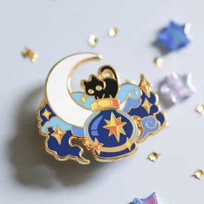 Deep Sky and a Black Cat Pin