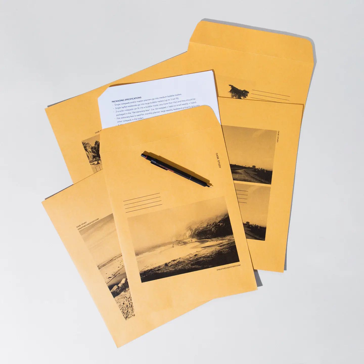 Monochrome Manilla Envelopes (pack of 10)
