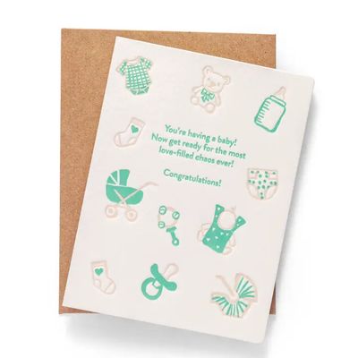 Baby Chaos Letterpress Card