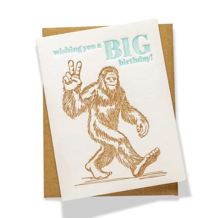 Big Foot Happy Birthday Letterpress Card