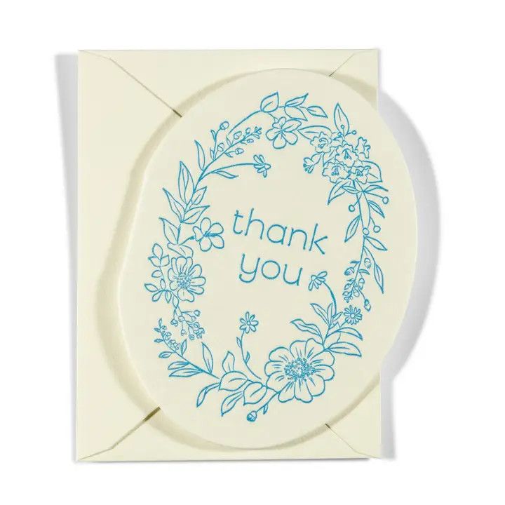 Mini Letterpress Enclosure Card - Thank You