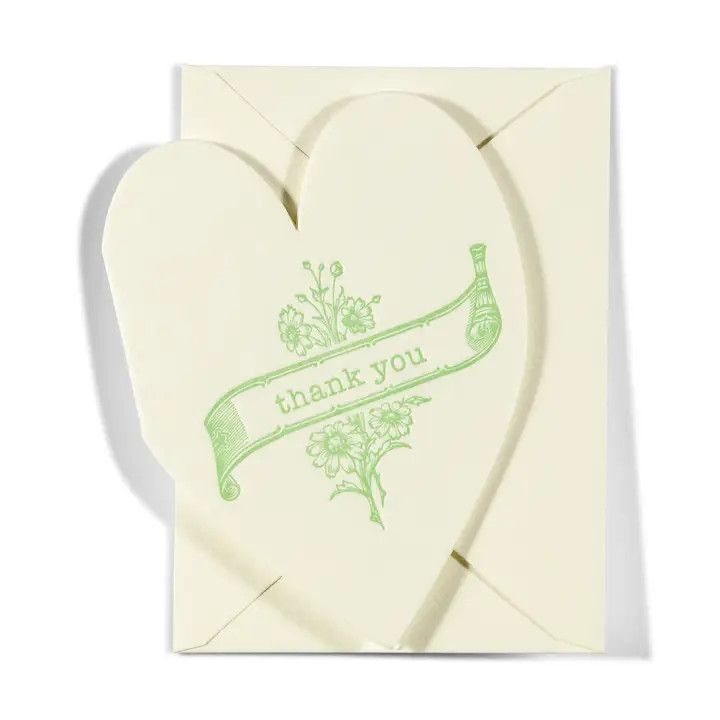 Mini Letterpress Enclosure Card - Vintage Thank You