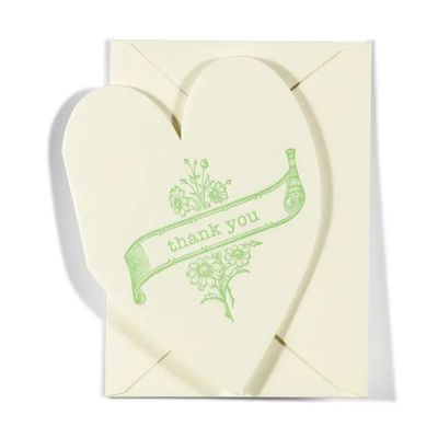 Mini Letterpress Enclosure Card - Vintage Thank You