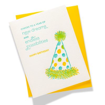 New Dreams Birthday Letterpress Card