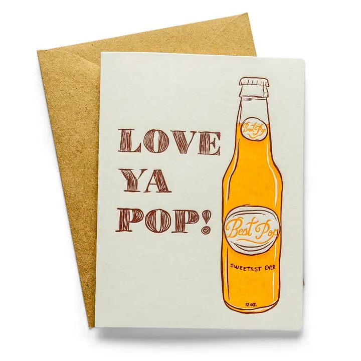 Love Ya Pop Letterpress Card