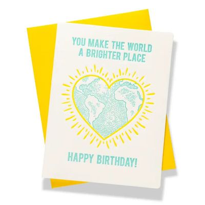 World Brighter Letterpress Card