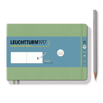 Leuchtturm1917 - A5 Landscape Sketchbook 150g/m Plain (Sage)