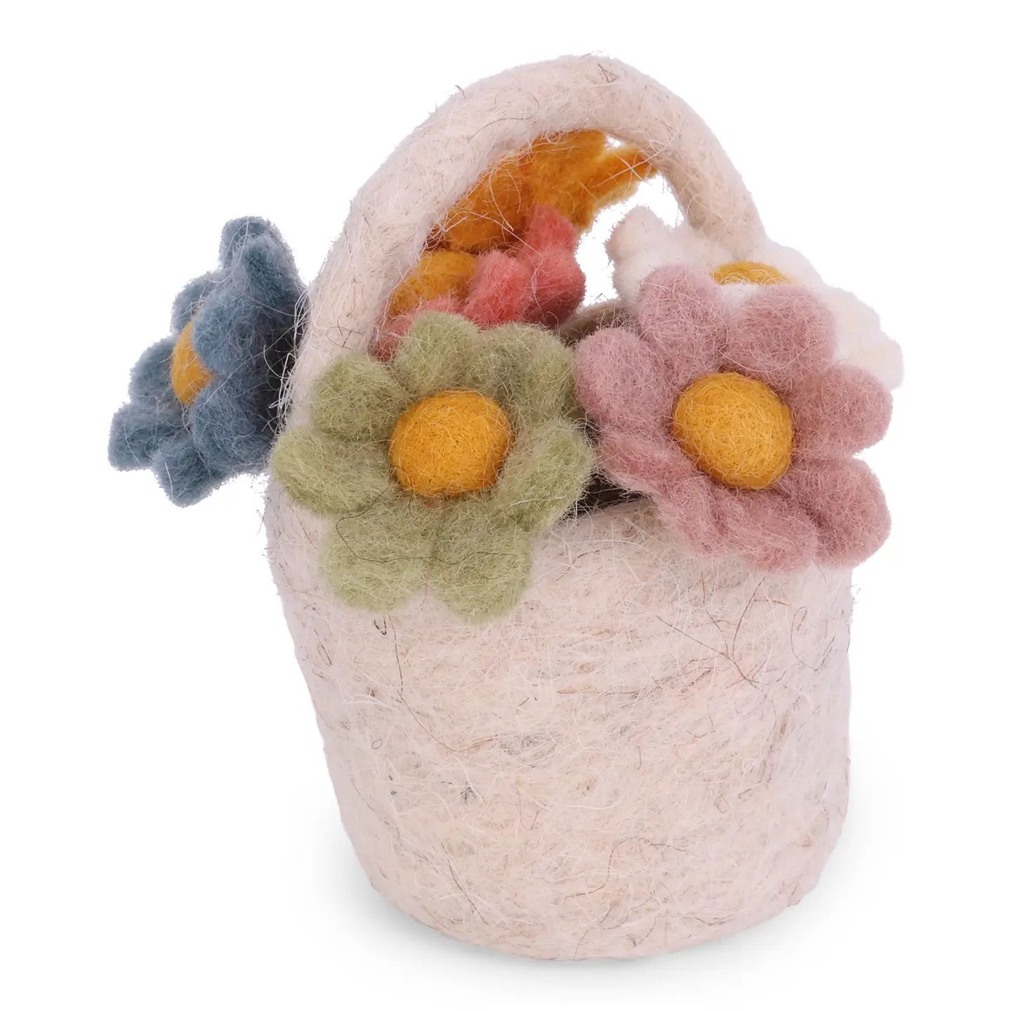 Minature Felt Flowers in a Basket