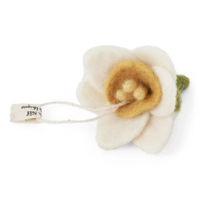 White Felt Daffodil Hanging Ornament