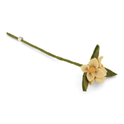 Dusty Light Yellow Felt Flower Branch