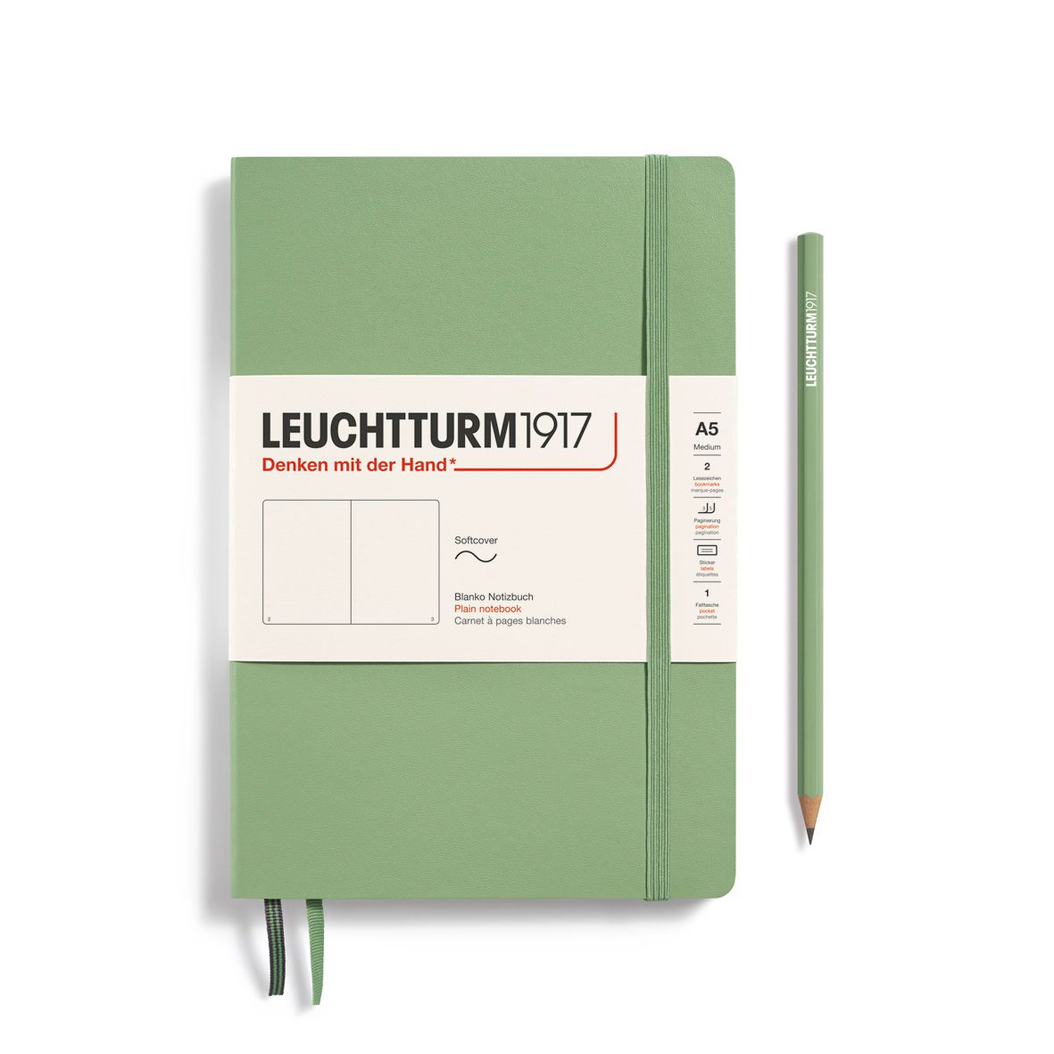 Leuchtturm1917 - A5 Softcover Plain Notebook Sage