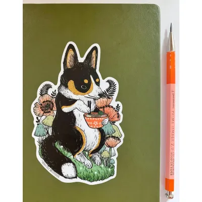 Corgi Ramen Sticker