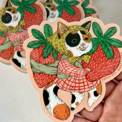 Strawberry Cat Sticker