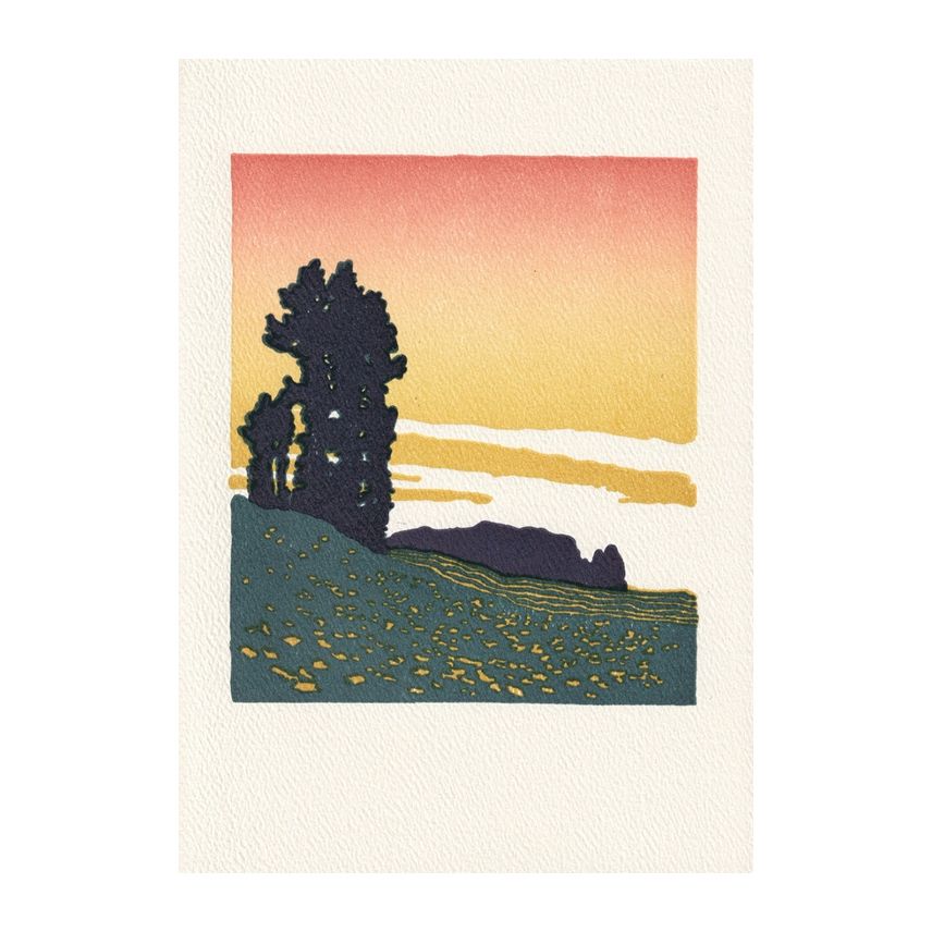 Golden Sunset Letterpress Card