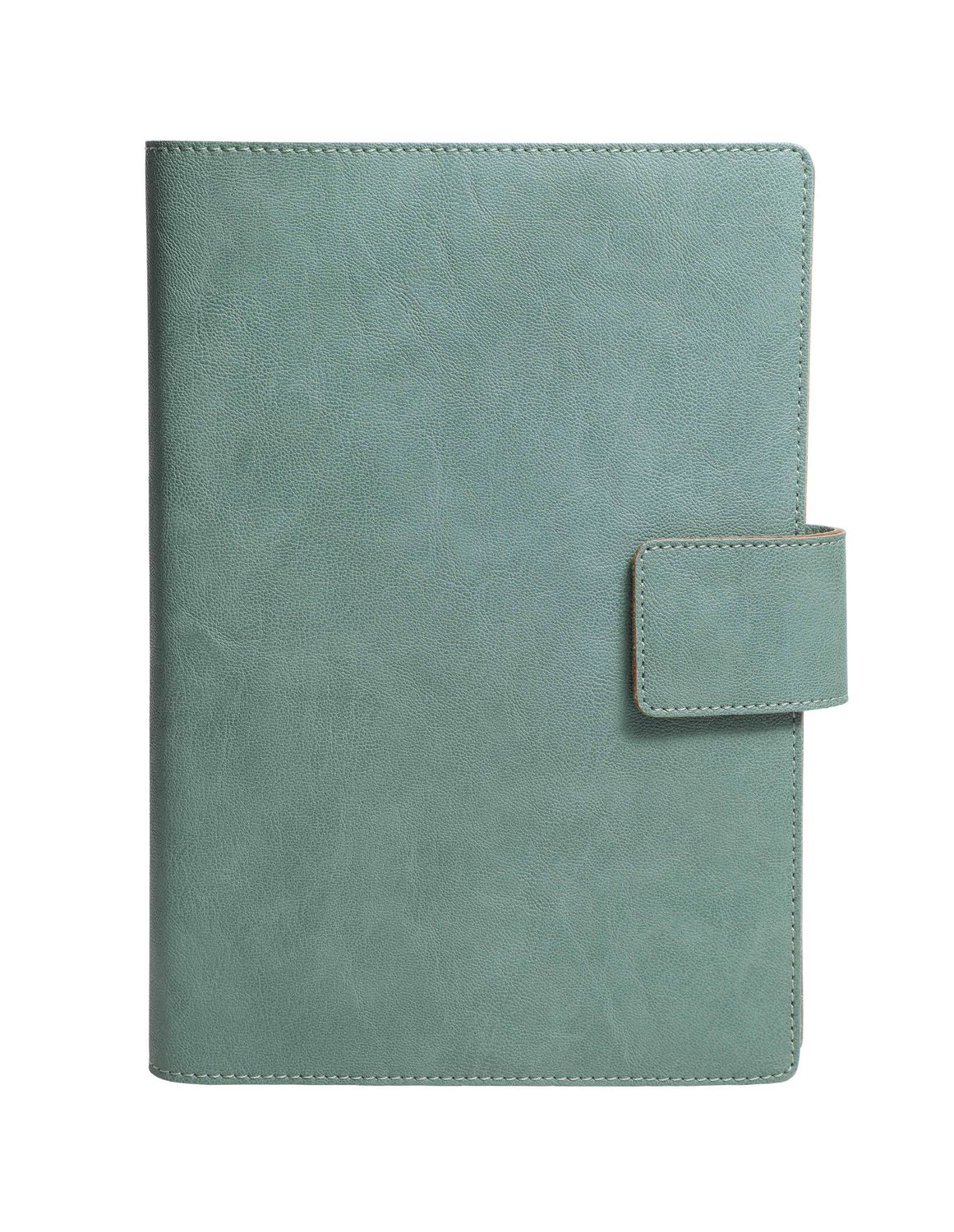 Pescara Leather Journal with Snap Closure - Sage Green