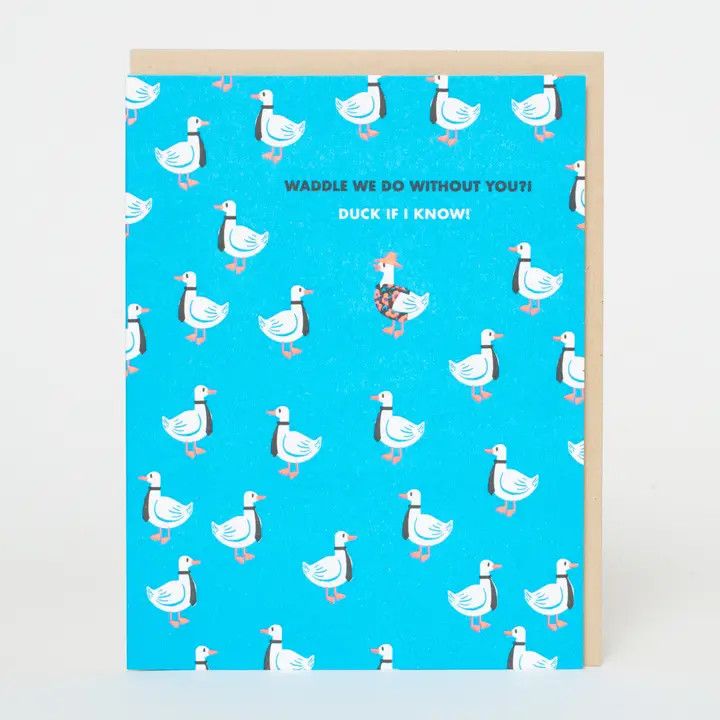 Duck Retirement Funny Letterpress Card