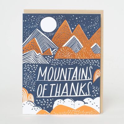 Mountains of Thanks Letterpress Card